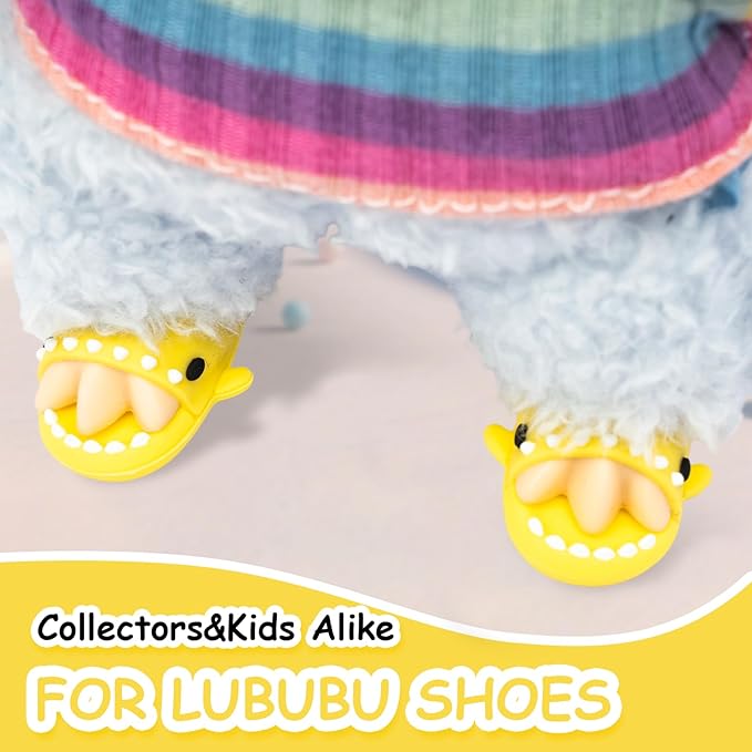 Clothing Shark Summer Sandals for Dolls - Open-Toe Slippers, Cute Accessories for Photography, Display & Collectors Age Limit 15 (Yellow)