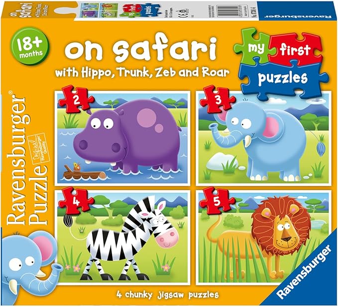 Ravensburger My First Puzzle: On Safari (2: 3: 4 & 5 Piece) Jigsaw Puzzle for Kids - Every Piece is Unique, Pieces Fit Together Perfectly