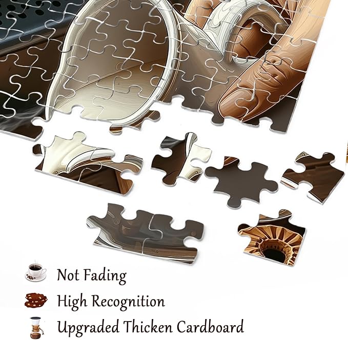 Coffee Food Puzzle for Adults 1000 Pieces, Chocolate Kitchen Jigsaw Puzzle, Baking Bakery Cookie Puzzle