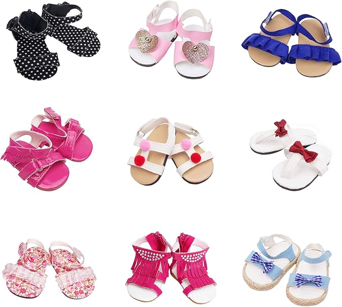 Etistta 6 Pairs of Doll Shoes 2 Pairs of Socks Fits for 18 inch Doll Shoes American Dolls Accessories