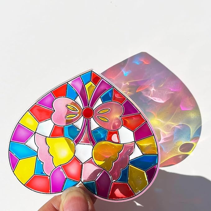Ayhuhra 30 Sets Valentine's Day Suncatcher Craft Flowers Heart Suncatchers Glow in The Dark Valentines DIY Window Paint Art Suncatchers for Valentine Gift Exchange Mother's Day Art Craft Supplies