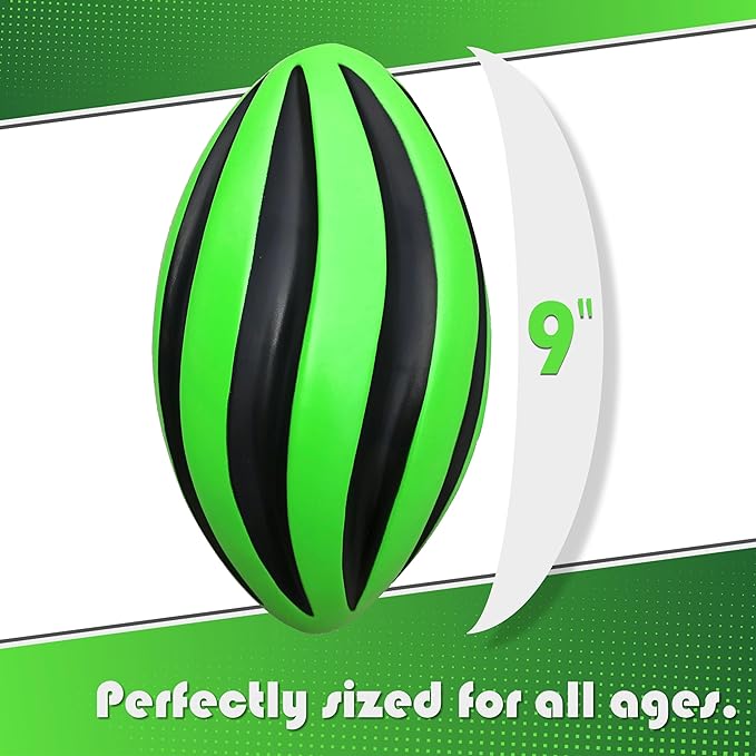 Spiral Foam Football - Soft Foam Football for Kids - 9 Inches - American Football - 1 Each