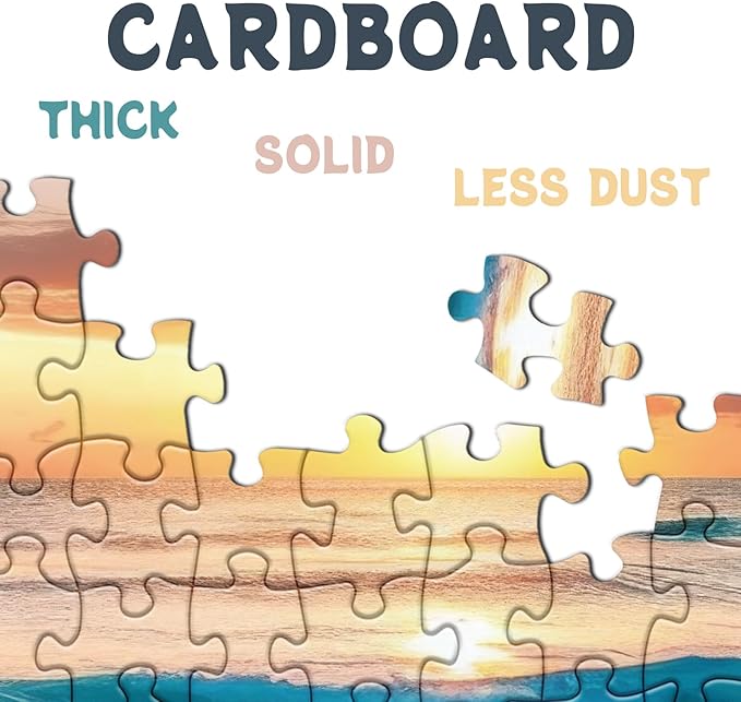 Sunset Beach Puzzles for Adults 1000 Pieces, Ocean Landscape Scenic Jigsaw Puzzles, Nature Sea View Art Puzzles