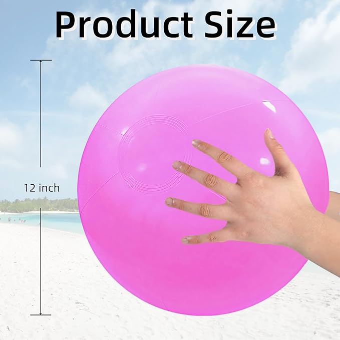 6 Pack Beach Balls, Large Inflatable Beach Balls Bulk, for Parties, Beach, Pools & Play
