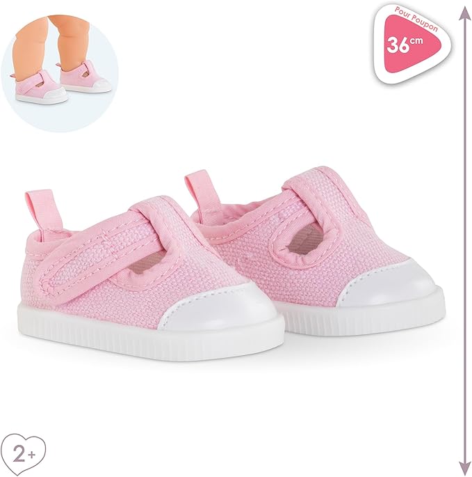 Corolle Baby Doll Pink Sneakers Outfit Accessory - Mon Grand Poupon Baby Doll Clothes and Accessories fit 14" Dolls, for Kids Ages 3 Years and up