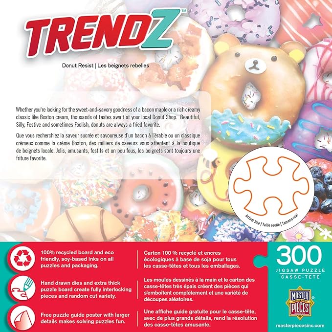 MasterPieces 300 Piece EZ Grip Jigsaw Puzzle - Donut Resist - 18"x24" - Jigsaw Puzzle with Vibrant Artwork and Durable Pieces - Fun Family Activity, Brain Challenge, and Educational Entertainment