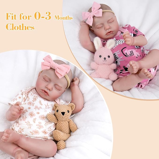 Aori Realistic Reborn Baby Dolls - Real Life Like Newborn Baby Doll with Flexible Limbs, Weighted Soft Body Real Looking Reborn Doll Set with Outfit for Kids 3+, Parents, Elderly and Collectors