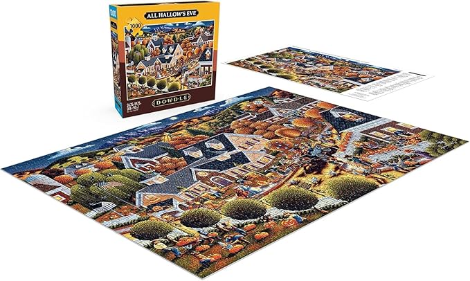 Buffalo Games – Dowdle - All Hallow's Eve- 1000 Piece Halloween Jigsaw Puzzle - Festive Puzzle for Adults – Precision-Cut Pieces, Fall Artwork and Hours of Relaxing Fun