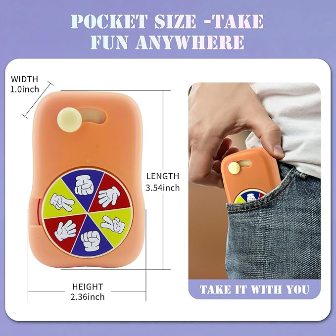 6 Games in 1 Spinner Toys for Party Rock Paper Scissors Kids Fun Christmas Toys White Elephant Gifts Party Game Fidget Toys for Teen Adult(Orange)