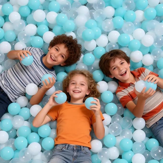 STARBOLO Ball Pit Balls for Toddlers Pack of 100 200 500 - BPA&Phthalate Free Non-Toxic Crush Proof Soft Plastic Balls for 1-5Years Old Toddlers Girl Kids Birthday Pool Playpen Tent Party