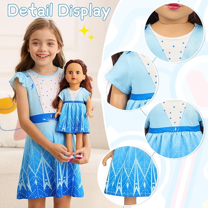 Benylion Doll Clothes for 18 inch Dolls Girls Princess Costume Dress for 18 Inch Doll Include 3Pcs Different Princess Dress Fits All 18 inch Girl Dolls