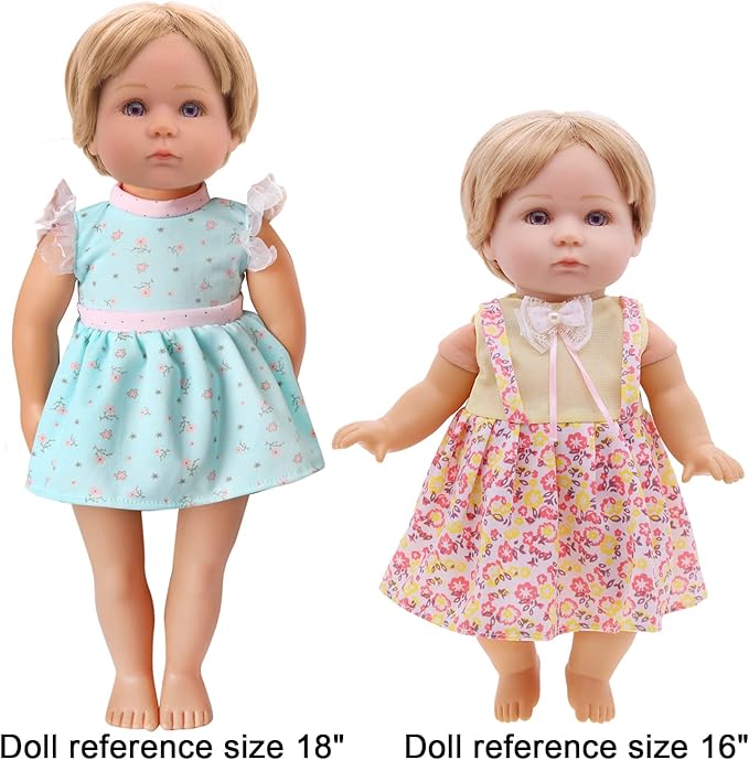 Alive Baby Doll Clothes and Accessories - 10 Sets Girl Doll Clothes Dress for 12 13 14 15 Inch Dolls, Baby Doll Clothes - Dolls Outfits Accessories with Hairpin & Underwear 22 Pcs for Girls Gift