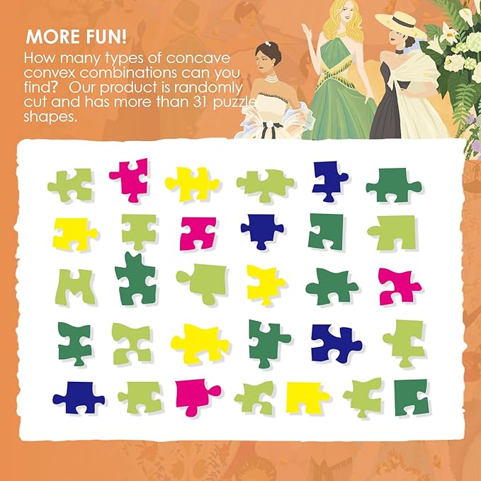 MOMIBOOK 1000 Piece Puzzle for Adults Jigsaw Puzzles of Party Waltz, Gilding Dancing Together Painting Image Challenging Hard Impossible Puzzle Unique Party Christmas Birthday Gifts