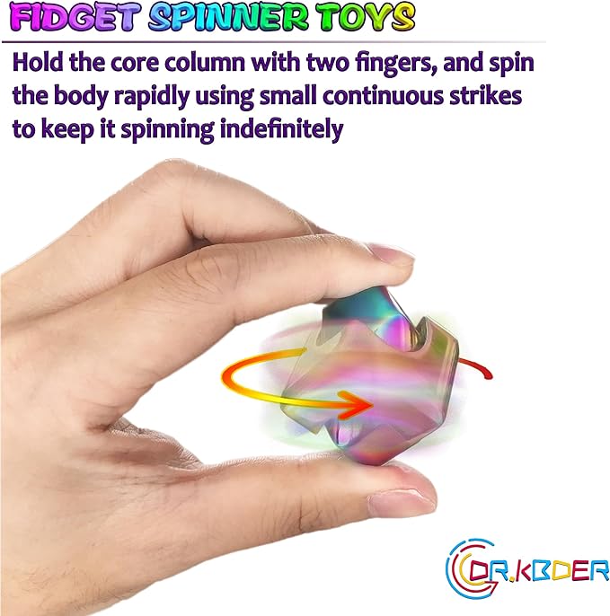 2 Pc Fidget Spinner Toys Cube Adults, Easter Basket Stuffers for Teens Metal EDC Cool Desk Gadgets Office Toys Small Anxiety Figette Sensory Toy, ADHD Tool Fingears Figet Stress Valentine Gift For Boy