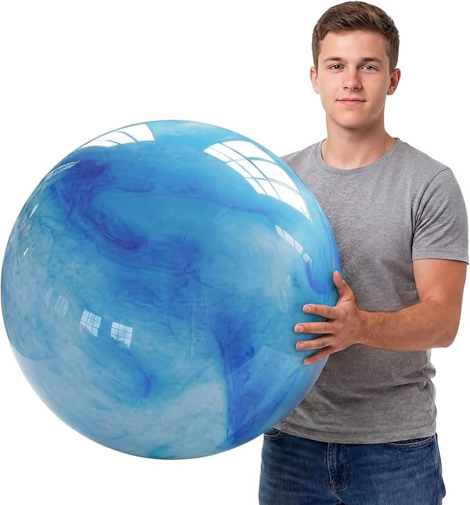Lewtemi 16 Inch Jumbo Inflatable Playground Ball Marbleized Giant Large Rubber Kickball Four Square Bouncy Balls Giant Beach Dodgeball for Swimming Pool Sports Activities