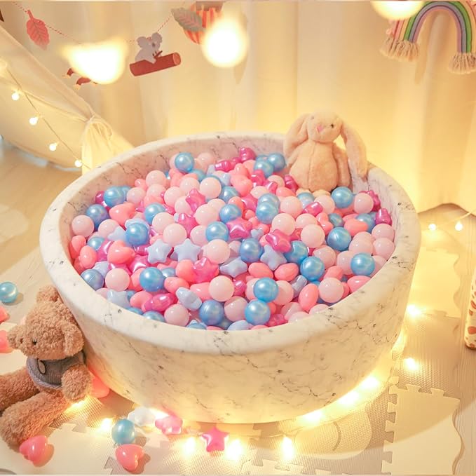 STARBOLO Star Ball Pit Balls for Toddlers -100pcs Phthalate Free BPA Free Crush Proof Play Balls for Play Tent Pool Playhouse Playpen Party Decoration.