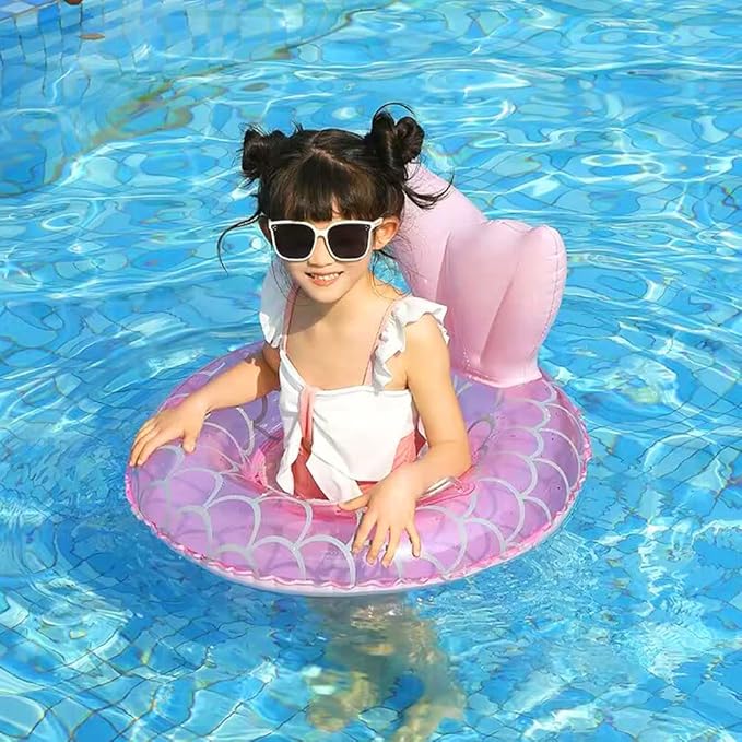 New Baby Swimming Pool Floats for Toddler Kids 8-48 Months Under 44lb, Inflatable Swim Ring Water Raft with Seat for Summer Beach Outdoor Children Infant Bath Toys