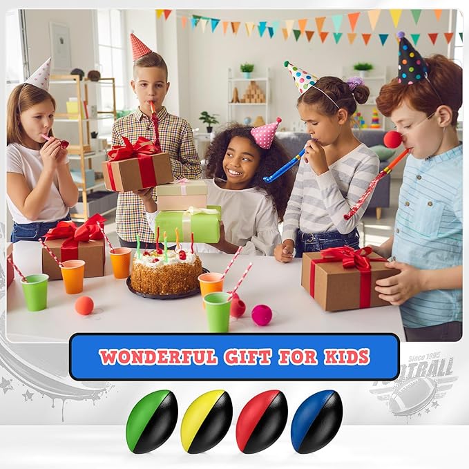 Jerify 12 Pcs Mini Footballs for Kids Spiral Foam Football Bulk 7 Inch Soft Small Waterproof Foam Ball Sports Birthday Toddler Football for Indoor and Outdoor Game