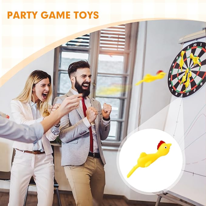 Finger Slingshot Chicken 24Pcs Rubber Popping Chicken Toys, Fun Launching Chick Jumping Game for Kids