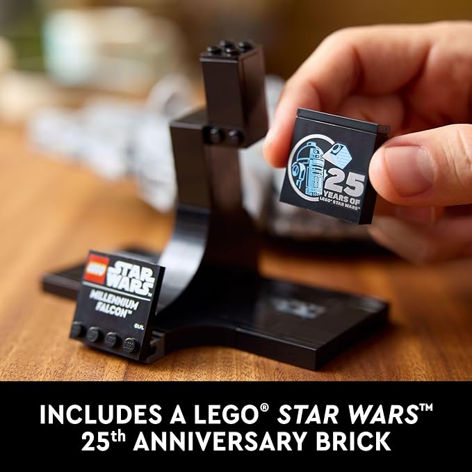 LEGO Star Wars Millennium Falcon A New Hope 25th Anniversary Collectable Model - DIY Building Sets for Adults, Men & Women, Ages 18+ - Comes with Display Stand - Star Wars Gift - 75375