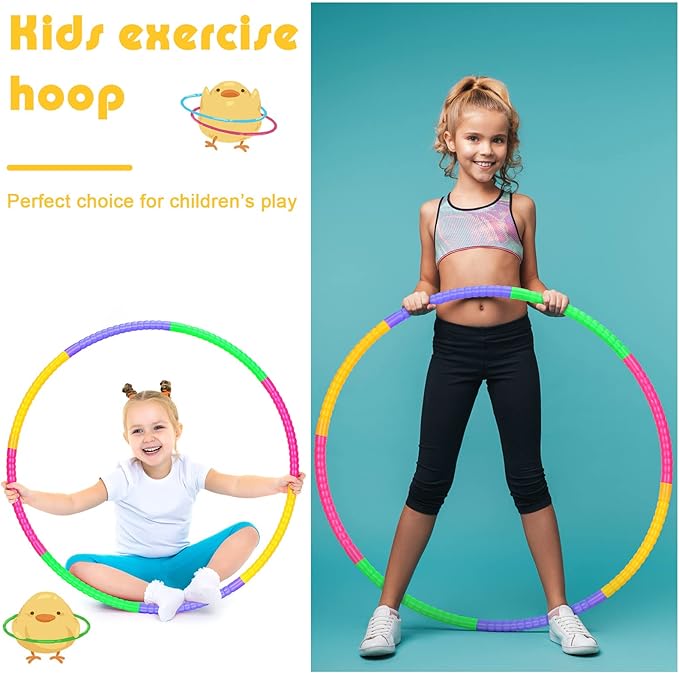Vinsot Toy Hoop Detachable Plastic Hoops Exercise Equipment Toy Adjustable Rings for Sports Playing Party Game Dance Pet Training