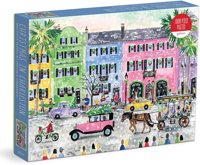 Michael Storrings Christmas in Charleston 1000 Piece Puzzle from Galison - Perfect Holiday Puzzle for Adults, Beautifully Illustrated Christmas Scene in Charleston, South Carolina, Fun Indoor Activity