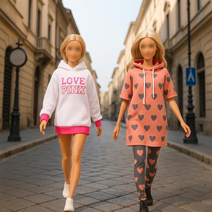 22 PCS Doll Sport Clothes and Accessories for 11.5 Inch Girl Doll Including 4 Fashion Dresses 6 Tops 6 Pants 5 Flat Shoes 2 Sunglasses 2 Shoulder Bag and 3 Water Cup