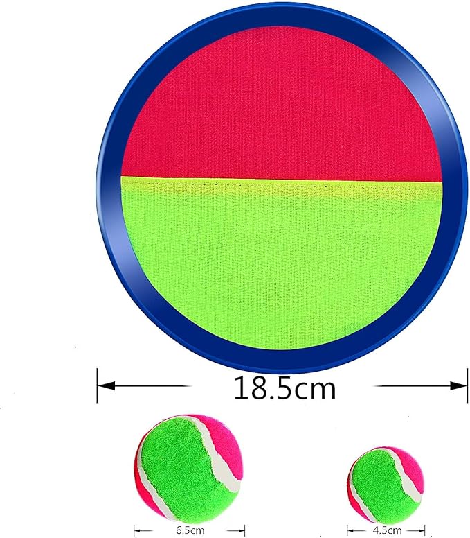 Aneco Paddle Catch Ball and Toss Game Set Disc Toss and Catch Paddle Game with 1 Storage Bag, 4 Paddles and 6 Balls (2 Big Balls and 4 Small Balls)