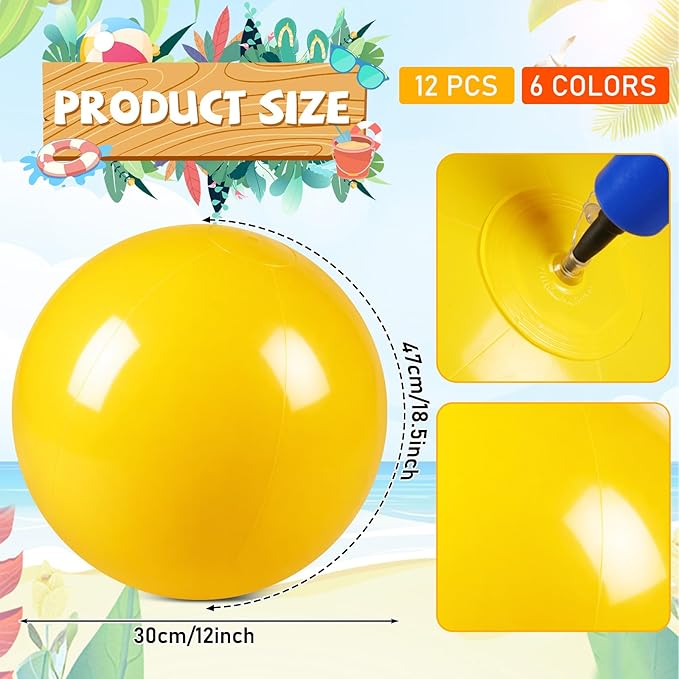 12 Pcs Inflatable Beach Ball Disco Theme Party Decoration Inflatable Disco Ball for Summer Pool Indoor Outdoor Beach Sports Theme Decor Gift