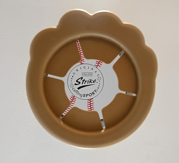 Ceiling Strike: Indoor Easy Catch Ceiling Baseball Kids Toy Game Training Equipment - Includes Soft Backboard/Net/Mitt and Two Mini Plush Baseballs (Gift Set)