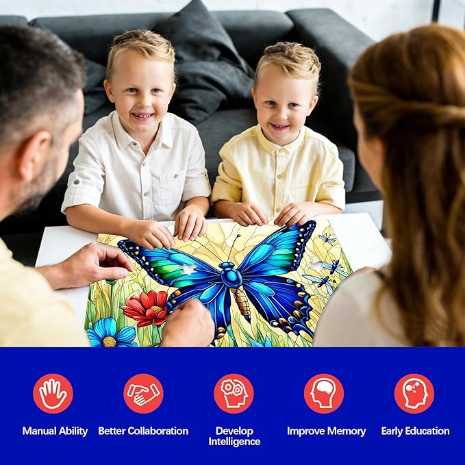 Butterfly Puzzles for Adults 1000 Pieces, Challenging Colorful Butterflies Jigsaw Puzzle Paper Art, Beautiful Funny Family Friends Game Night Difficult Jigsaw Game for Adult Gift (27.5 x 19.7)