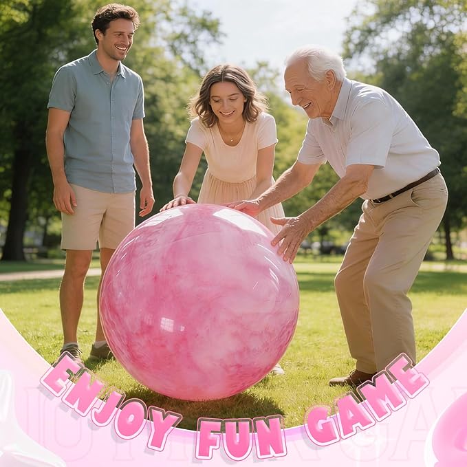 Lewtemi 16 Inch Jumbo Inflatable Playground Ball Marbleized Giant Large Rubber Kickball Four Square Bouncy Balls Giant Beach Dodgeball for Swimming Pool Sports Activities
