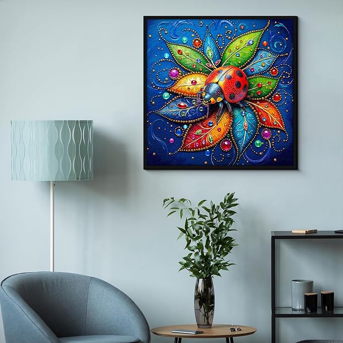 Colorful Beetle Puzzles for Adults 1000 Pieces, Nature Insect Jigsaw Puzzles, Vibrant Fantasy Ladybug Puzzle