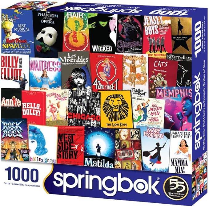 Springbok - It's Showtime - 1000 Piece Jigsaw Puzzle Collage of Broadway playlists