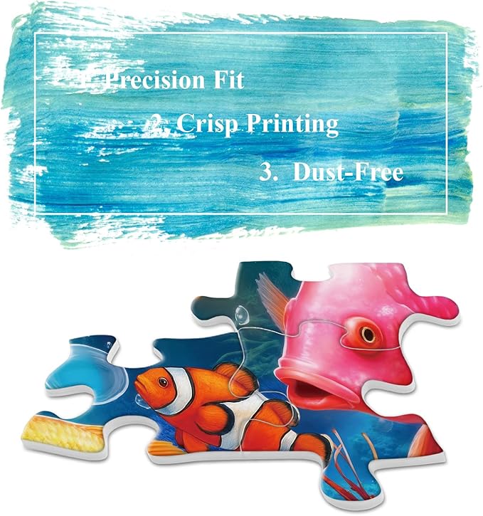 Ocean Tropical Fish Puzzle for Adults 1000 Pieces, Colorful Sea Animal Art Jigsaw Puzzle, Maine Nature Underwater Coral Puzzle