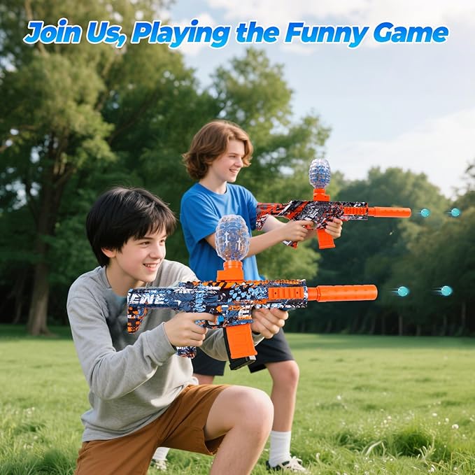 2 Pack Gel Ball Blaster Splatter Toys 60000+ Balls - High Powerful 12 Per Seconds 160+ Fps Super High Speed Automatic Splat Toys for Age 14+