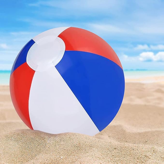 ArtCreativity 8" Patriotic Beach Balls for Kids (Pack of 12) Inflatable Summer Toys for Boys and Girls, Decorations for Hawaiian, July 4th Pool Party Favors
