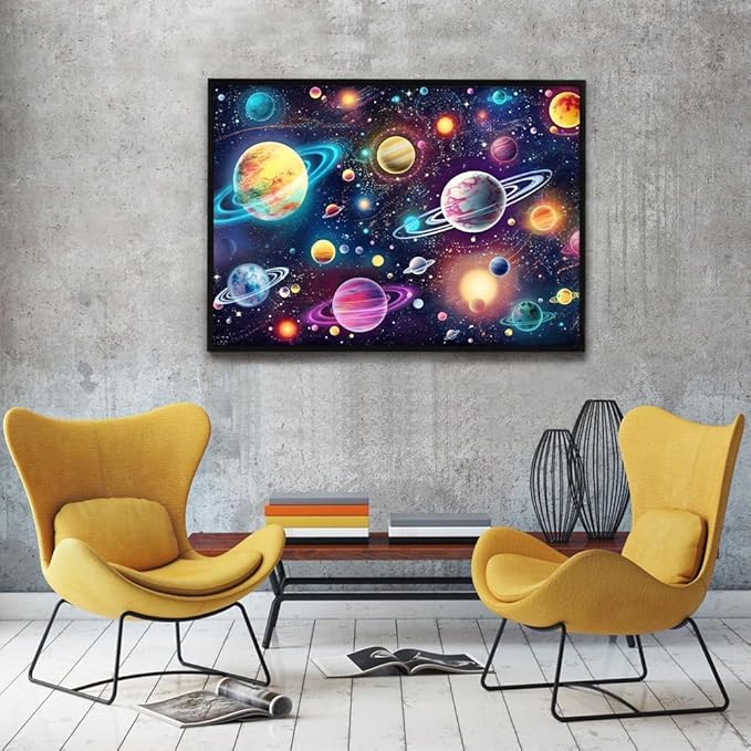 HUADADA Jigsaw Puzzles for Adults 1000 Piece Jigsaw Puzzles for Adults Challenging Game with Letters on Back （Mysterious Universe