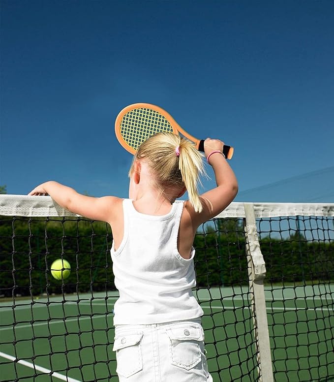 Crefotu Kid Tennis Racket Set for Toddler,Children,Sponge Handle, includes 6 Badminton, 1 Tennis Ball, Bag and 2 Balls - Increase Children's Sports,Improve Tennis Skills