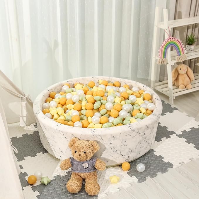 STARBOLO Star Ball Pit Balls for Toddlers- 100Pcs Crush Proof Plastic Toy Balls for Toddler Ball Pit, Ball Pit Play Tent, Baby Pool Water Toys, Kiddie Pool, Party Decoration, Photo Props.