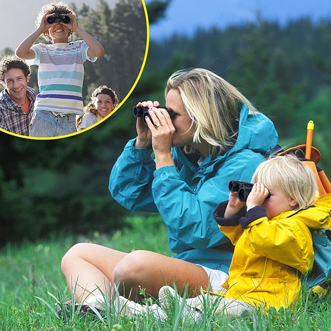 ESSENSON Binoculars for Kids Toys Gifts for Age 3-12 Years Old Boys Girls Kids Telescope Outdoor Toys for Sports and Outside Play Hiking, Bird Watching, Travel, Camping, Birthday Presents (Black)