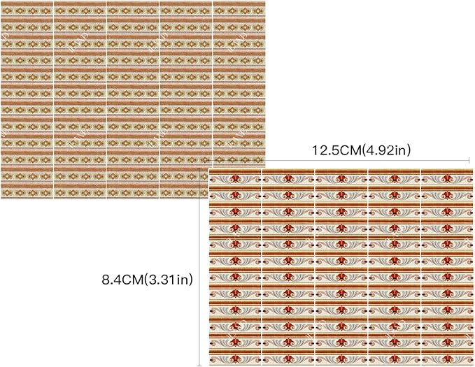 iLAND Miniature Dollhouse Accessories,60pcs Dollhouse Flooring on 1:12 Scale Mediterranean Small Waistline Tiles (60pcs Mediterranean Style)