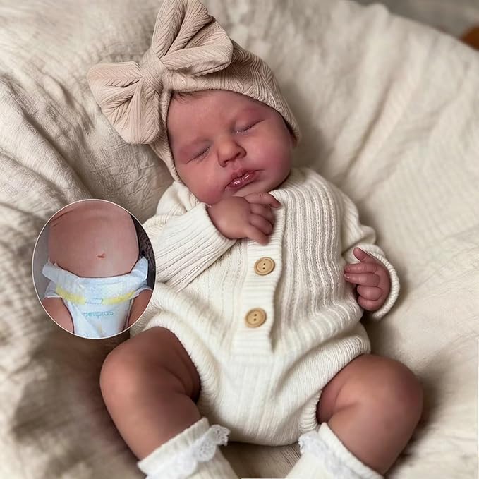Zero Pam Reborn Baby Dolls Silicone Full Body-20 in Realistic Babys Doll, Anatomically Correct Girl, Full Silicone Babys Doll, Real Life Reborn Dolls with Accessories
