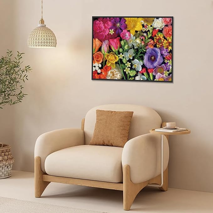 Cluster Flowers Bouquet Puzzle for Adults, Challenging Impossible Difficult Hard Fun 1000 Pieces Jigsaw Puzzles