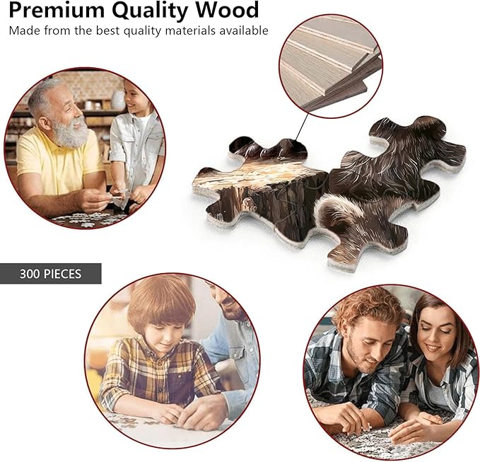 Great Jigsaw Puzzles for Adults 300 Pieces Cute Raccoons with Berries Puzzles for Adults Toys Gift Family Decoration Kids Puzzle