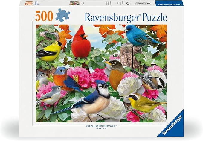 Ravensburger Garden Birds 500 Piece Jigsaw Puzzle for Adults - 12000147 - Handcrafted Tooling, Made in Germany, Every Piece Fits Together Perfectly