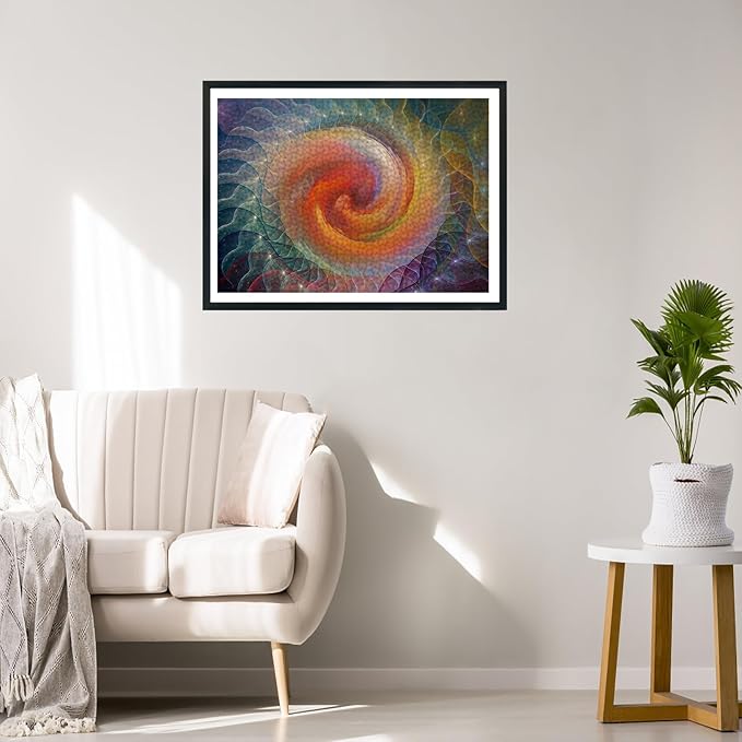 Multicolored Swirl Jigsaw Puzzles for Adults 1000 Pieces, Large Fantasy Puzzle, Intellectual Decompressing Challenging Fun Game Size 27" x 20"