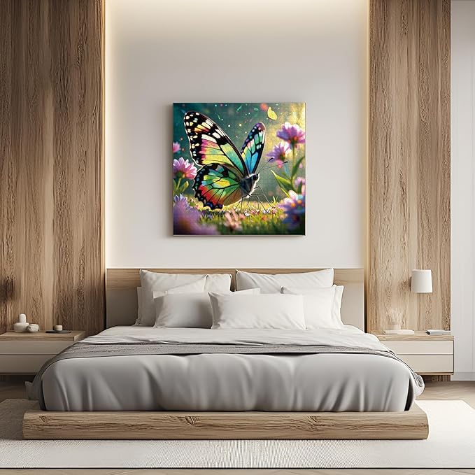 Jigsaw Puzzles for Adults 1024 Pieces - Challenging Fun Puzzles Stunning Art Wall Decor, Gift for Adult Puzzle Lovers, Family Game, Butterfly Between Flowers