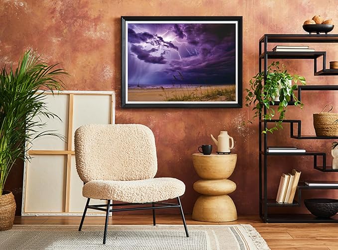 WISHDIAM Jigsaw Puzzles for Adults,2 Pack 1000 Pieces Puzzles,1000 Piece Puzzles for Adults,Sunset Lighthouse & Purple Lightning Puzzle,National Park Puzzle for Women & Mom