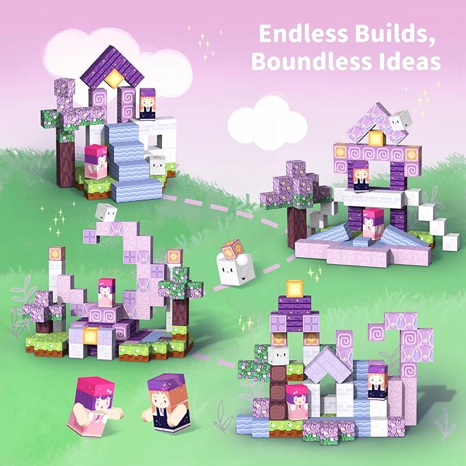 Magnetic Building Blocks 120PCS for Kids Ages 4-8, Magnetic Cubes STEM Toy Set, Strong Magnets Construction Blocks, Educational Building Toy for Boys Girls